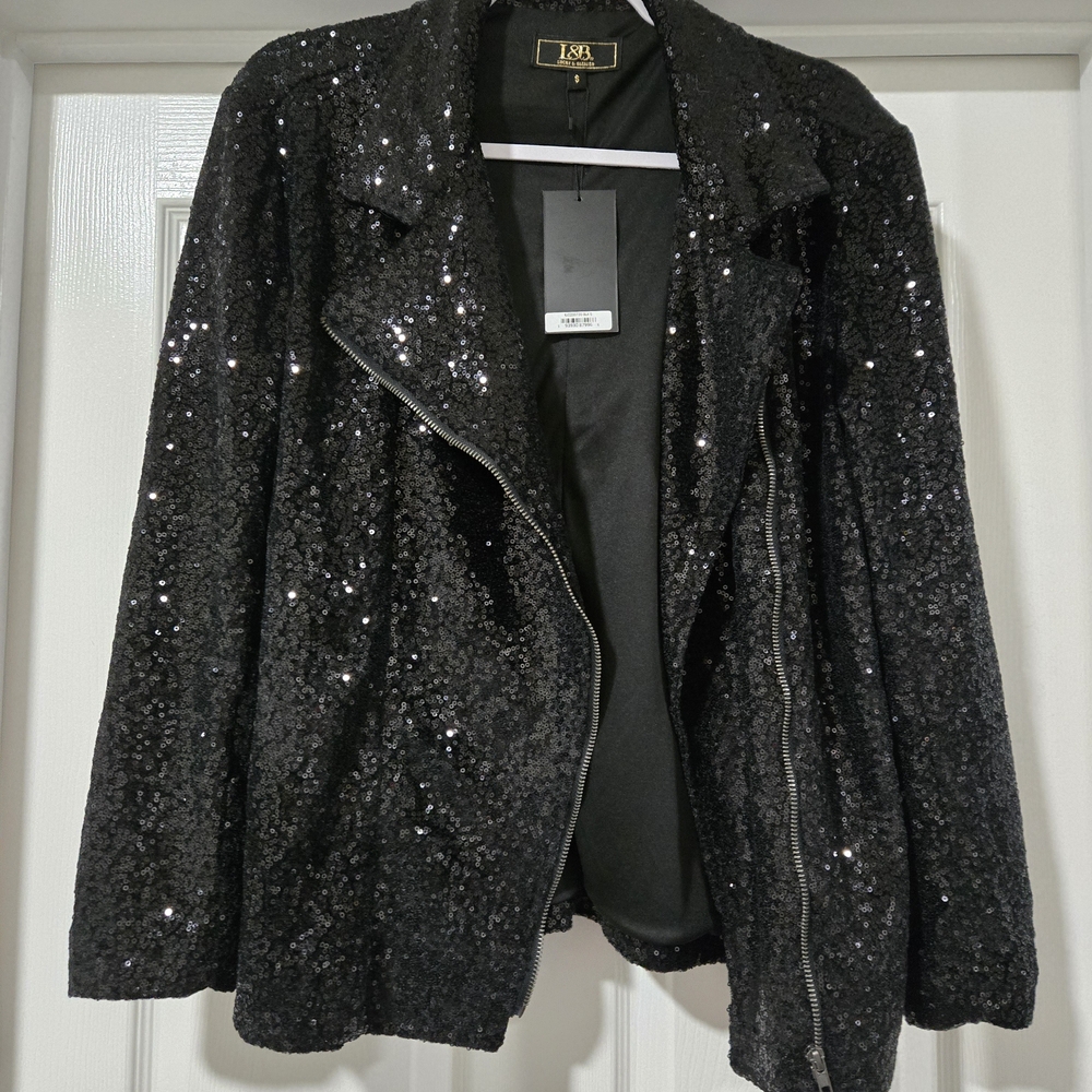 Lucky And Blessed Black Sequin Women's Jacket